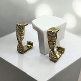 Brinco de Argola Torção com Zircônia